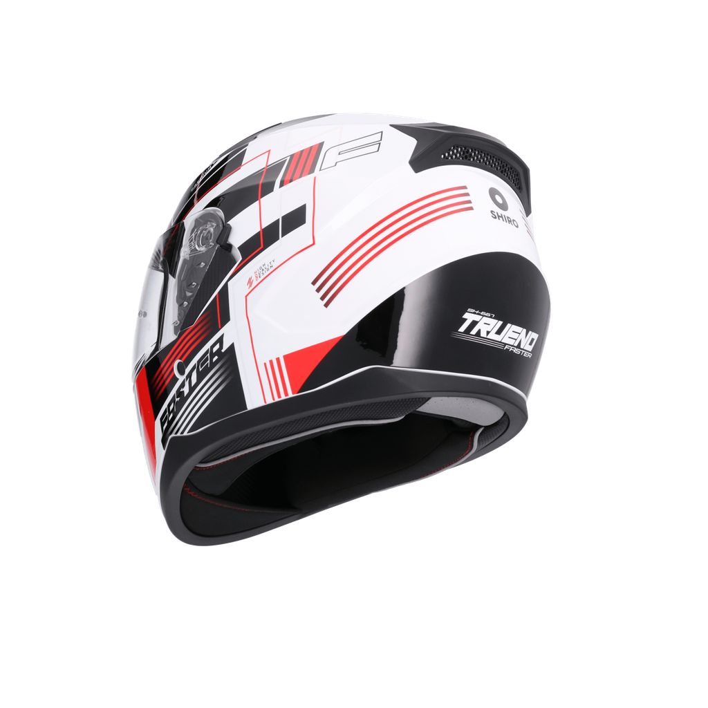 Casco SHIRO TRUENO SH-667 FASTER blanco rojo