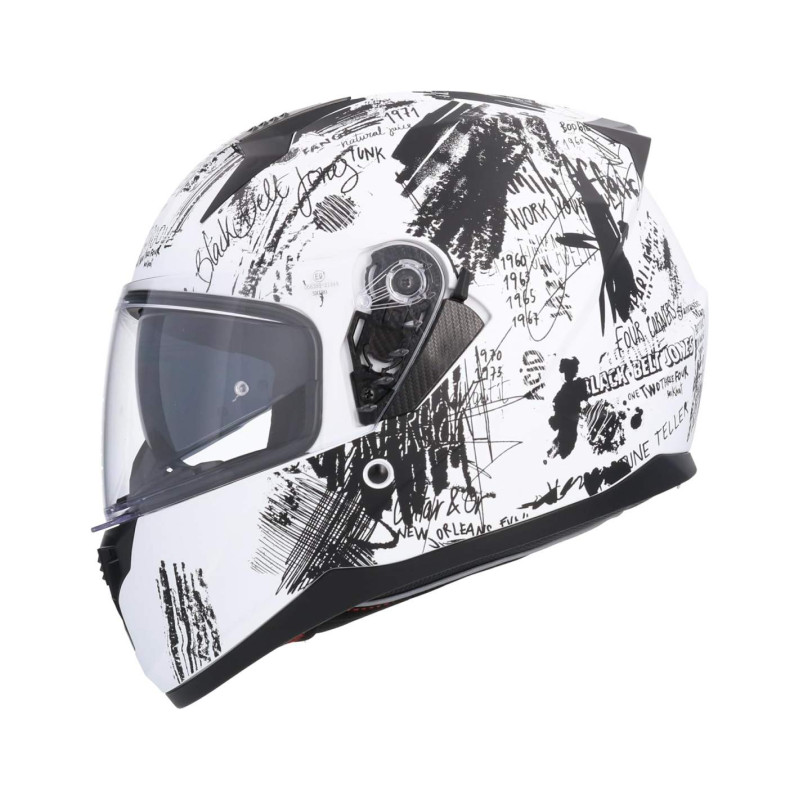 Casco Shiro Trueno SH-667 Funky blanco mate