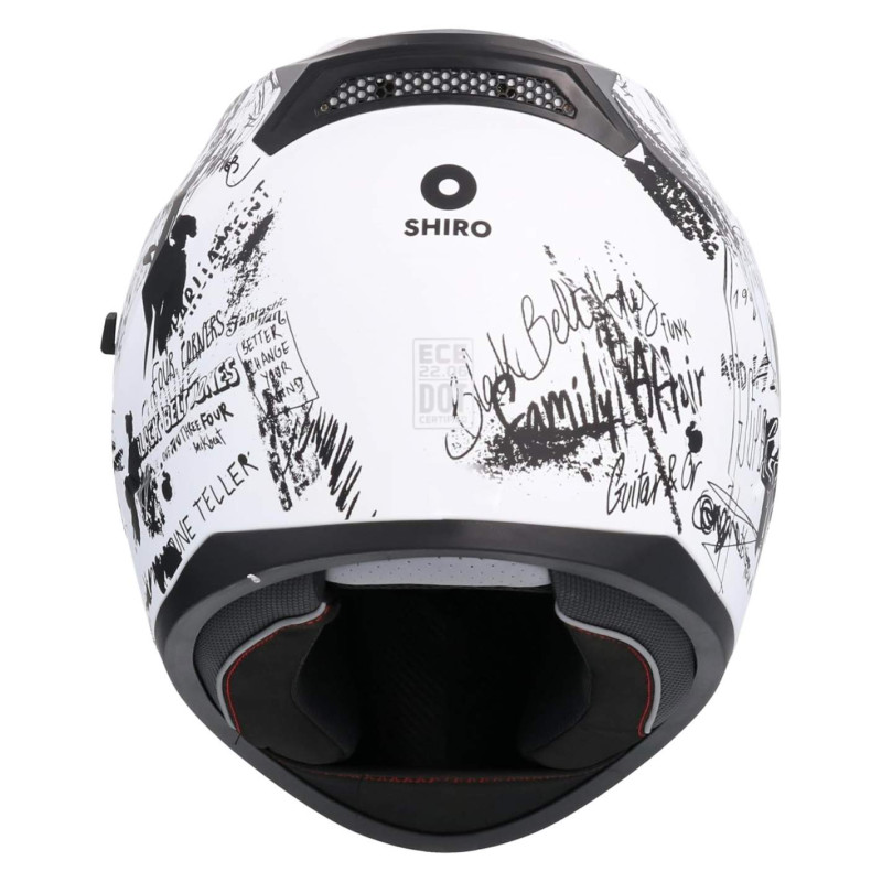 Casco Shiro Trueno SH-667 Funky blanco mate