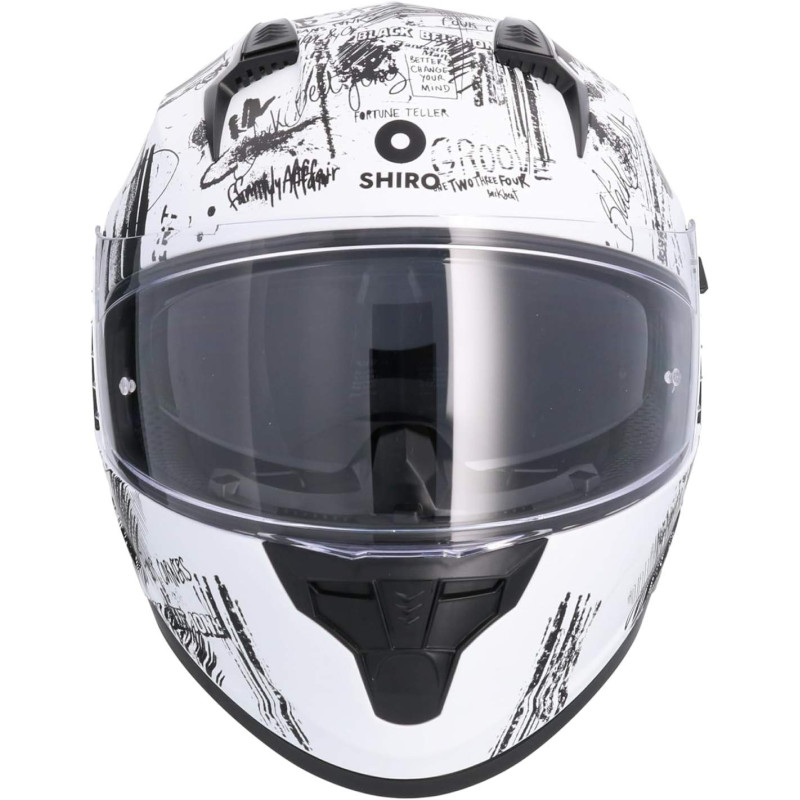 Casco Shiro Trueno SH-667 Funky blanco mate
