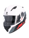 Casco Shiro Explorer Maverick blanco perla rojo