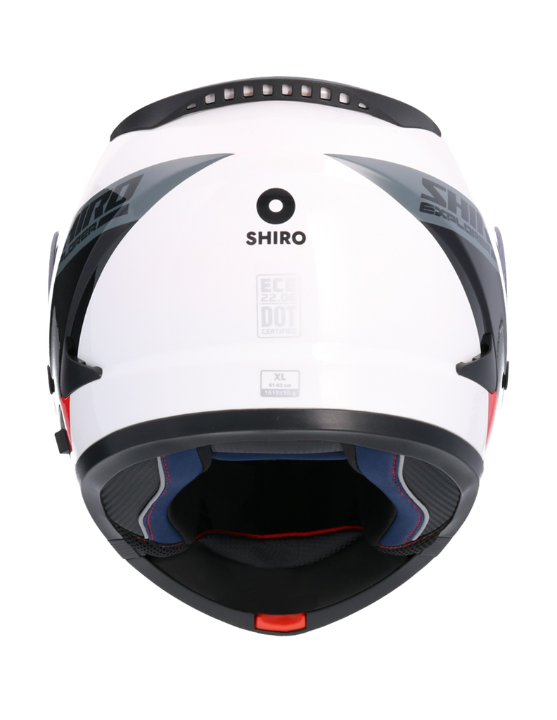 Casco Shiro Explorer Maverick blanco perla rojo