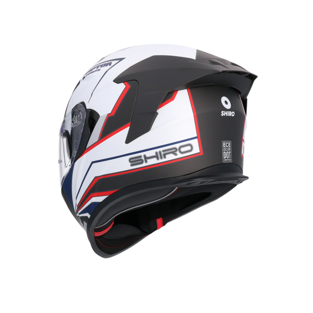 Casco integral SHIRO RAPTOR ULTIMATE Negro Mate Blanco