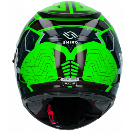 Casco Shiro Sh-605 Potenza Verde Fluor