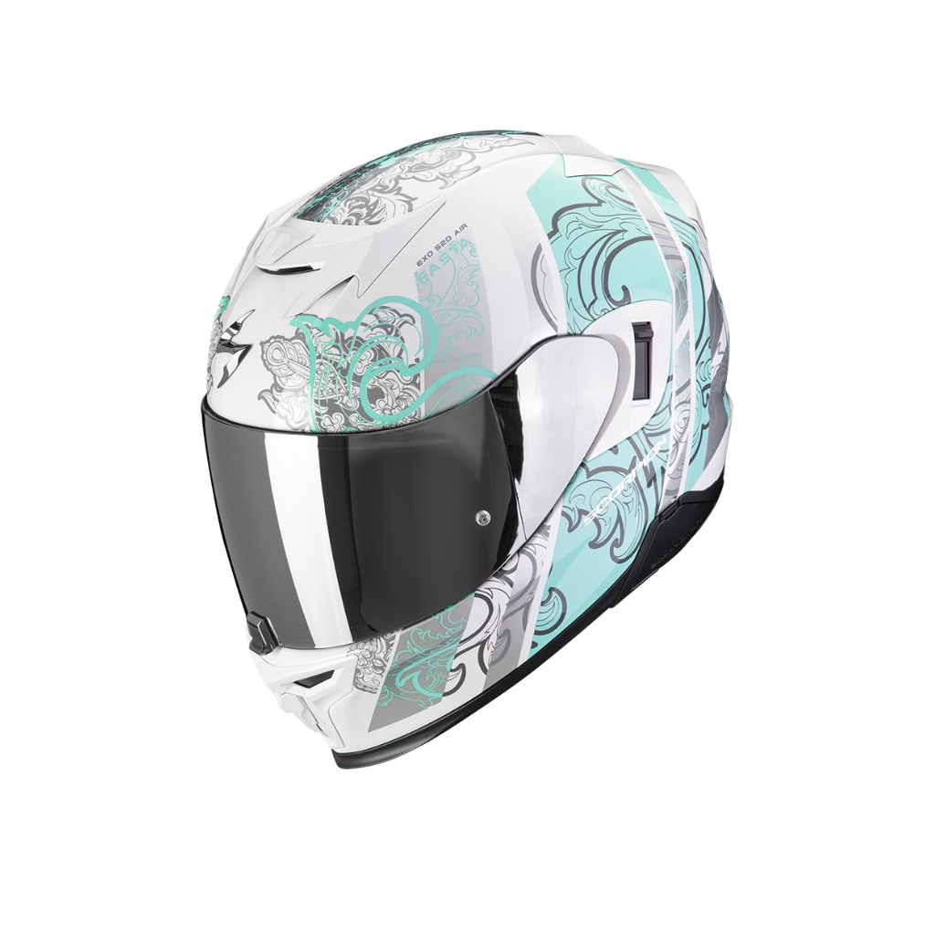 Casco Scorpion Exo 520 Evo Air Fasta Blanco Azul Claro 