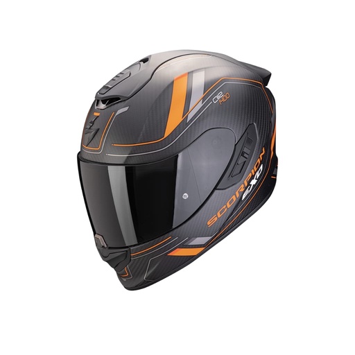 [140-440-168-05] Casco Scorpion Exo 1400 Evo II Carbon Air Mirage Negro Mate Naranja (Talla L)