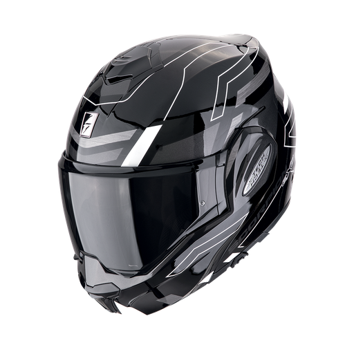 Casco Scorpion Exo-Tech Evo Conquer Negro-Blanco 